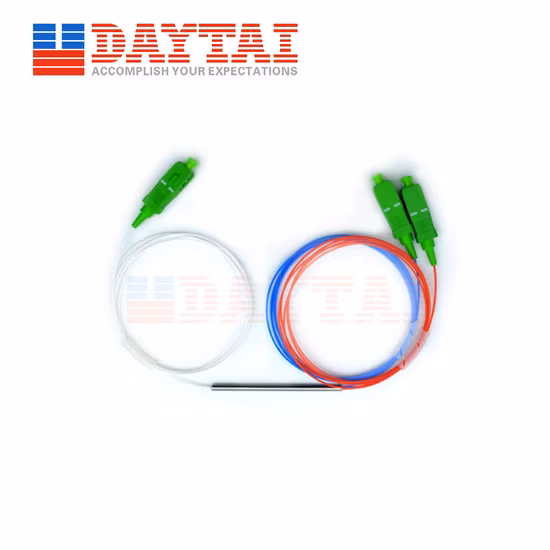 1310/1490/1550 nm 1 x 2 0,9 mm PLC-Splitter-Stahlrohr-FBT-Koppler